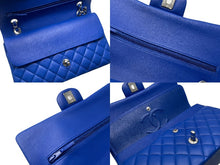Load image into Gallery viewer, 極美品 CHANEL シャネル マトラッセ25 Wフラップ Wチェーンショルダーバッグ 27番台 ココマーク カーフスキン ブルー シルバー金具 中古 4b011649