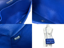 Load image into Gallery viewer, 極美品 CHANEL シャネル マトラッセ25 Wフラップ Wチェーンショルダーバッグ 27番台 ココマーク カーフスキン ブルー シルバー金具 中古 4b011649