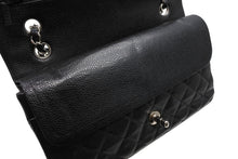 Load image into Gallery viewer, CHANEL シャネル マトラッセ25 Wフラップ Wチェーンショルダーバッグ AO1112 13番台 キャビアスキン シルバー金具 美品 中古 4b011651