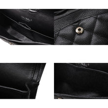 Load image into Gallery viewer, CHANEL シャネル マトラッセ25 Wフラップ Wチェーンショルダーバッグ AO1112 11番台 キャビアスキン シルバー金具 美品 中古 4b011650