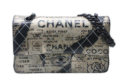 CHANEL シャネル マトラッセ25 Wフラップ Wチェーンショルダーバッグ A01112 21番台 ニュースペーパー ココマーク ラムスキン 美品 中古 4b011652