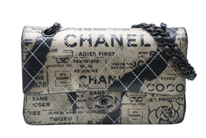 CHANEL シャネル マトラッセ25 Wフラップ Wチェーンショルダーバッグ A01112 21番台 ニュースペーパー ココマーク ラムスキン 美品 中古 4b011652