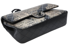 CHANEL シャネル マトラッセ25 Wフラップ Wチェーンショルダーバッグ A01112 21番台 ニュースペーパー ココマーク ラムスキン 美品 中古 4b011652