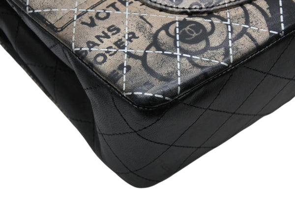 CHANEL シャネル マトラッセ25 Wフラップ Wチェーンショルダーバッグ A01112 21番台 ニュースペーパー ココマーク ラムスキン 美品 中古 4b011652