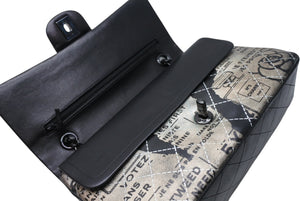 CHANEL シャネル マトラッセ25 Wフラップ Wチェーンショルダーバッグ A01112 21番台 ニュースペーパー ココマーク ラムスキン 美品 中古 4b011652