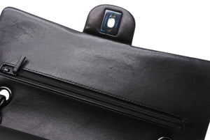 CHANEL シャネル マトラッセ25 Wフラップ Wチェーンショルダーバッグ A01112 21番台 ニュースペーパー ココマーク ラムスキン 美品 中古 4b011652