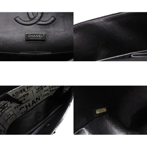 CHANEL シャネル マトラッセ25 Wフラップ Wチェーンショルダーバッグ A01112 21番台 ニュースペーパー ココマーク ラムスキン 美品 中古 4b011652