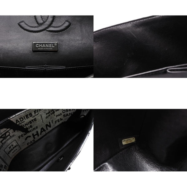 CHANEL シャネル マトラッセ25 Wフラップ Wチェーンショルダーバッグ A01112 21番台 ニュースペーパー ココマーク ラムスキン 美品 中古 4b011652