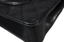 Load image into Gallery viewer, CHANEL シャネル マトラッセ25 Wフラップ Wチェーンショルダーバッグ AO1112 13番台 キャビアスキン シルバー金具 美品 中古 4b011651