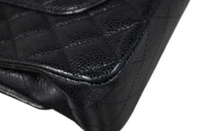 Load image into Gallery viewer, CHANEL シャネル マトラッセ25 Wフラップ Wチェーンショルダーバッグ AO1112 13番台 キャビアスキン シルバー金具 美品 中古 4b011651