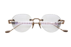 極美品 CHROME HEARTS クロムハーツ SOFFFFFFFFERSI 伊達メガネ アイウェア 90328664 ゴールド クリアレンズ シルバー925 中古 4b011708