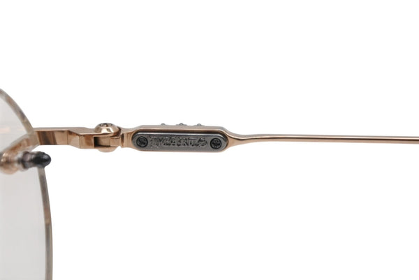 極美品 CHROME HEARTS クロムハーツ SOFFFFFFFFERSI 伊達メガネ アイウェア 90328664 ゴールド クリアレンズ シルバー925 中古 4b011708