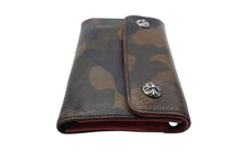 Load image into Gallery viewer, CHROME HEARTS クロムハーツ WAVE CRS BTN NOVELTY ウェーブウォレット 長財布 クロスボタン ノベルティレザー タンクカモ 美品 中古 4b011706