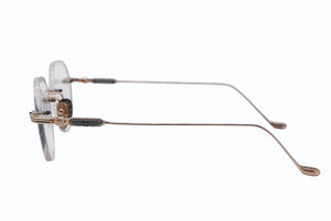 極美品 CHROME HEARTS クロムハーツ SOFFFFFFFFERSI 伊達メガネ アイウェア 90328664 ゴールド クリアレンズ シルバー925 中古 4b011708