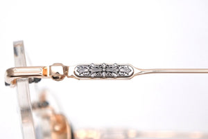 極美品 CHROME HEARTS クロムハーツ SOFFFFFFFFERSI 伊達メガネ アイウェア 90328664 ゴールド クリアレンズ シルバー925 中古 4b011708
