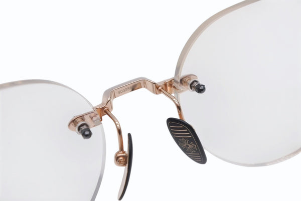 極美品 CHROME HEARTS クロムハーツ SOFFFFFFFFERSI 伊達メガネ アイウェア 90328664 ゴールド クリアレンズ シルバー925 中古 4b011708