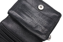 Load image into Gallery viewer, CHROME HEARTS クロムハーツ スクエアジップ ビルウォレット 二つ折り財布 ブラック レザー シルバー金具 美品 中古 4b011715
