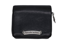 Load image into Gallery viewer, CHROME HEARTS クロムハーツ スクエアジップ ビルウォレット 二つ折り財布 ブラック レザー シルバー金具 美品 中古 4b011715