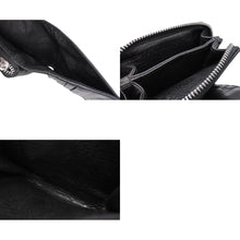 Load image into Gallery viewer, CHROME HEARTS クロムハーツ スクエアジップ ビルウォレット 二つ折り財布 ブラック レザー シルバー金具 美品 中古 4b011715