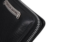 Load image into Gallery viewer, CHROME HEARTS クロムハーツ スクエアジップ ビルウォレット 二つ折り財布 ブラック レザー シルバー金具 美品 中古 4b011715
