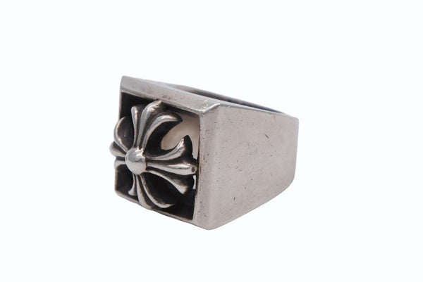 CHROME HEARTS クロムハーツ CHプラス レターブロック リング 15号 重量約30.5g シルバ−925 美品 中古 4b011722