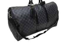Load image into Gallery viewer, LOUIS VUITTON ルイヴィトン キーポル バンドリエール55 ボストンバッグ N41413 ダミエグラフィット ブラック 美品 中古 4b011417