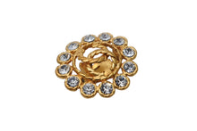 Load image into Gallery viewer, CHANEL シャネル ココマーク イヤリング 重量約21.2g 2 9刻印 GP メタル ラインストーン ゴールド クリア 美品 中古 4b011693