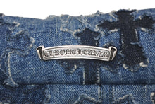 Load image into Gallery viewer, 極美品 CHROME HEARTS クロムハーツ SNAT PACK DNM SCTD PTCH ミニ スナットパック ウエストバッグ デニム パッチワーク 中古 4b011725