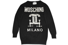 Load image into Gallery viewer, MOSCHINO モスキーノ Logo Wool knit ロゴ ウール ニット スウェット カラーブラック サイズXS 美品 中古 4b011735