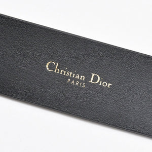 Christian Dior クリスチャンディオール クエイク Dバックル ベルト 23-MA-0179 ブラック レザー サイズ80 ゴールド金具 中古 4b011761