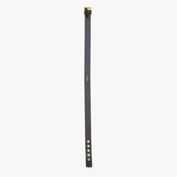 Christian Dior クリスチャンディオール クエイク Dバックル ベルト 23-MA-0179 ブラック レザー サイズ80 ゴールド金具 中古 4b011761
