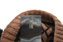Load image into Gallery viewer, FENDI フェンディ ニット帽 帽子 65050010 ズッカ柄 ブラウン ブラック ウール 黒 茶色 美品 中古 4b011772