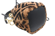 Load image into Gallery viewer, FENDI フェンディ ズッカ モントレゾール 2WAY ショルダーバッグ ブラウン ブラック 8BS010A8HP ファー レザー ゴールド金具 美品 中古 4b011789