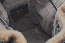 Load image into Gallery viewer, FENDI フェンディ ズッカ モントレゾール 2WAY ショルダーバッグ ブラウン ブラック 8BS010A8HP ファー レザー ゴールド金具 美品 中古 4b011789