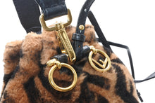 Load image into Gallery viewer, FENDI フェンディ ズッカ モントレゾール 2WAY ショルダーバッグ ブラウン ブラック 8BS010A8HP ファー レザー ゴールド金具 美品 中古 4b011789