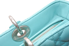 Load image into Gallery viewer, 極美品 Christian Dior クリスチャンディオール レディディオール パナレア カナージュ ２WAY ハンドバッグ 01-MA-1121 ターコイズブルー ラムスキン シルバー金具 中古 4b011846