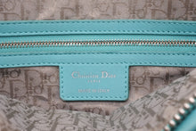 Load image into Gallery viewer, 極美品 Christian Dior クリスチャンディオール レディディオール パナレア カナージュ ２WAY ハンドバッグ 01-MA-1121 ターコイズブルー ラムスキン シルバー金具 中古 4b011846