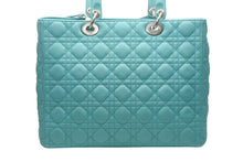 Load image into Gallery viewer, 極美品 Christian Dior クリスチャンディオール レディディオール パナレア カナージュ ２WAY ハンドバッグ 01-MA-1121 ターコイズブルー ラムスキン シルバー金具 中古 4b011846