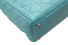 Load image into Gallery viewer, 極美品 Christian Dior クリスチャンディオール レディディオール パナレア カナージュ ２WAY ハンドバッグ 01-MA-1121 ターコイズブルー ラムスキン シルバー金具 中古 4b011846