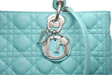 Load image into Gallery viewer, 極美品 Christian Dior クリスチャンディオール レディディオール パナレア カナージュ ２WAY ハンドバッグ 01-MA-1121 ターコイズブルー ラムスキン シルバー金具 中古 4b011846