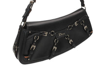 Load image into Gallery viewer, 極美品 CHRISTIAN DIOR クリスチャンディオール ワンショルダーバッグ ロゴプレート ベルトデザイン ブラック シルバー金具 中古 4b011850