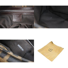 Load image into Gallery viewer, FENDI フェンディ ズッカ マンマバゲット ワンショルダーバッグ ブラウン コットンキャンバス レザー シルバー金具 美品 中古 4b011859