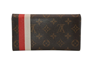 LOUIS VUITTON ルイヴィトン グルーム ポルトフォイユサラ 長財布 M60034 ブラウン ルージュ モノグラムキャンバス レザー ゴールド金具 美品 中古 4b011876