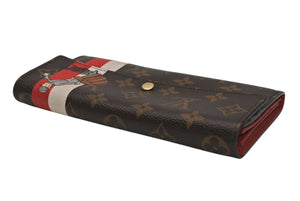 LOUIS VUITTON ルイヴィトン グルーム ポルトフォイユサラ 長財布 M60034 ブラウン ルージュ モノグラムキャンバス レザー ゴールド金具 美品 中古 4b011876