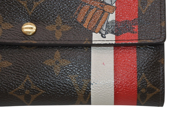LOUIS VUITTON ルイヴィトン グルーム ポルトフォイユサラ 長財布 M60034 ブラウン ルージュ モノグラムキャンバス レザー ゴールド金具 美品 中古 4b011876