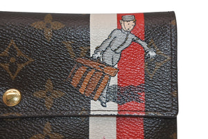 LOUIS VUITTON ルイヴィトン グルーム ポルトフォイユサラ 長財布 M60034 ブラウン ルージュ モノグラムキャンバス レザー ゴールド金具 美品 中古 4b011876