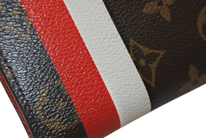 LOUIS VUITTON ルイヴィトン グルーム ポルトフォイユサラ 長財布 M60034 ブラウン ルージュ モノグラムキャンバス レザー ゴールド金具 美品 中古 4b011876