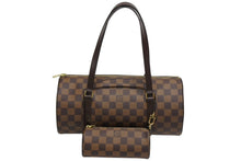 Load image into Gallery viewer, 極美品 LOUIS VUITTON ルイヴィトン パピヨン30 ハンドバッグ N51303 ダミエ エベヌ ブラウン ゴールド金具 中古 4b011916