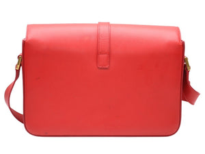 極美品 SAINT LAURENT サンローラン ユニベルシテ ショルダーバッグ 357403 レッド カーフスキン ゴールド金具 中古 4b011902