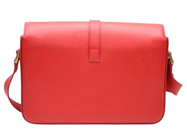 極美品 SAINT LAURENT サンローラン ユニベルシテ ショルダーバッグ 357403 レッド カーフスキン ゴールド金具 中古 4b011902